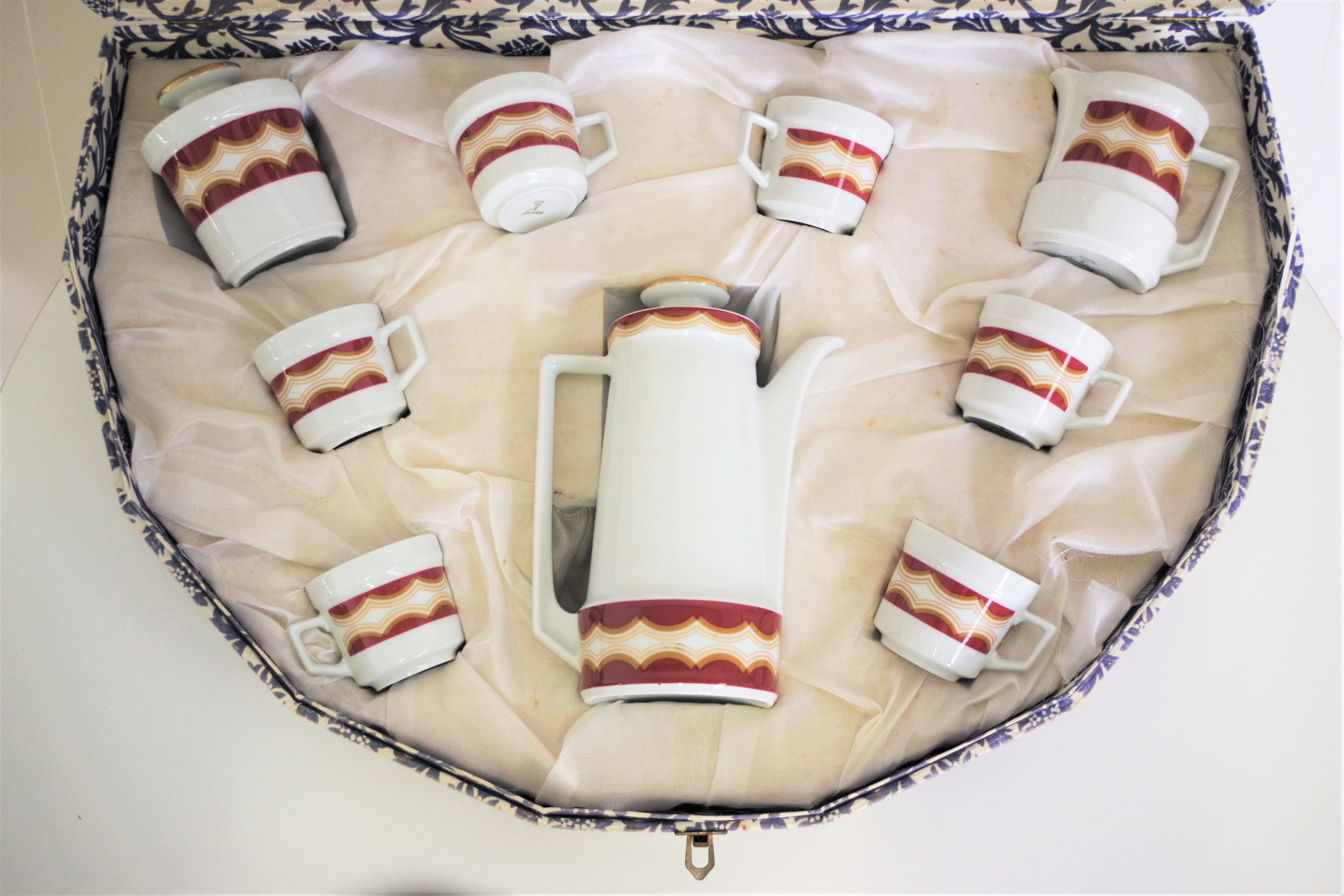 Vintage schirnding coffee service in porcelain, germany, 1970s, set of 21