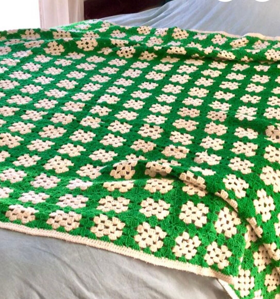 Plaid 70's bedspread