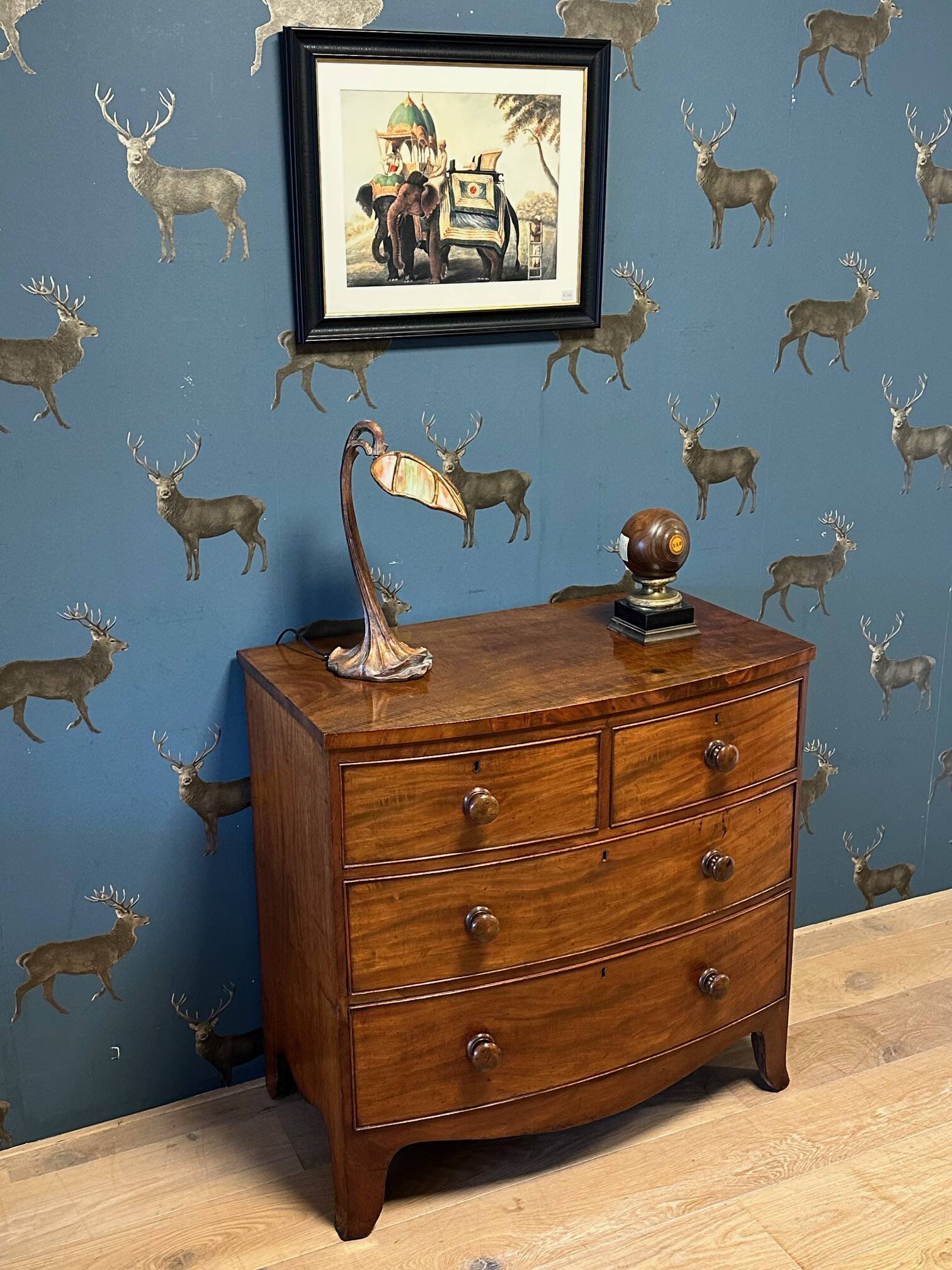 Antique Bow front chest of drawers