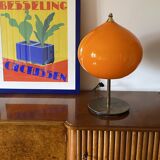 Mid-century modern orange glass Table lamp, Vistosi Italy, 1960s
