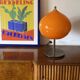 Mid-century modern orange glass Table lamp, Vistosi Italy, 1960s