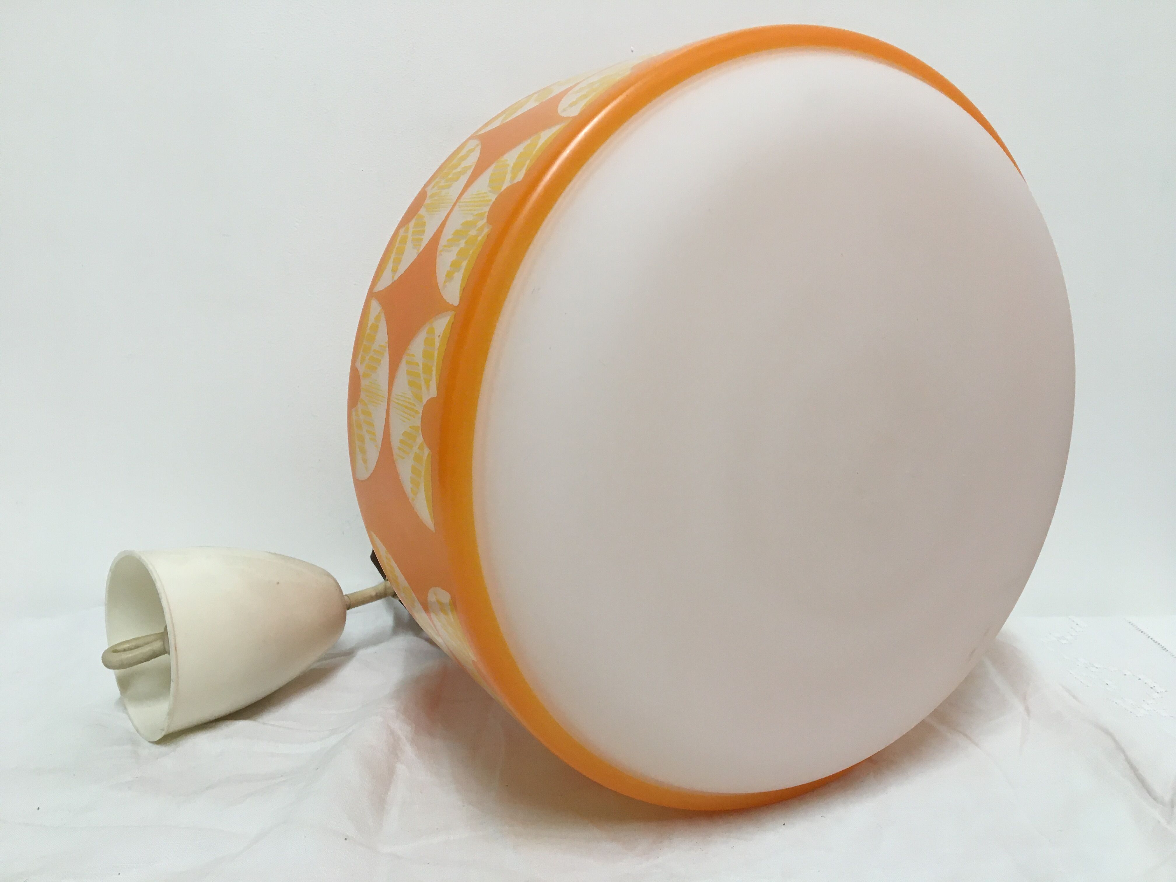 Orange opaline chandelier year 60