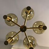 5-globe smoked brass chandelier