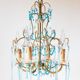 Lustre italien métal doré et bleu années 60
