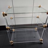 Plexiglass and brass serving trolley