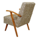 Vintage Lounge Chair Green Pattern Upholstery Refurbished, 1970s.