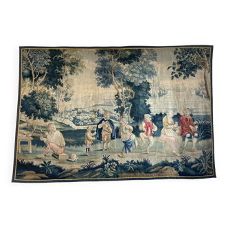 Tapisserie De Lille En Laine Et Soie Du 18° Siècle d'Après Teniers De l'Ate