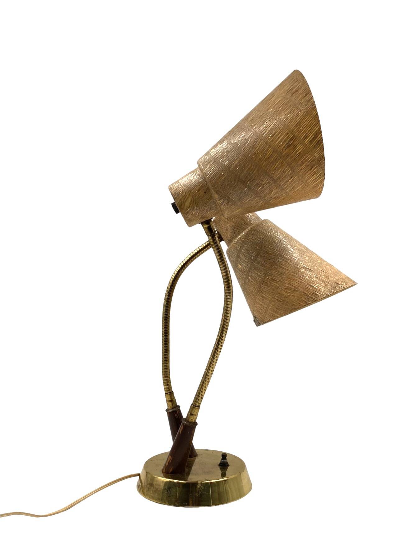 Mid-century modern two lights lamp, France circa 1960