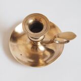 Brass candle holder with cup and handle
