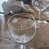Verres à pied ciselés 60's