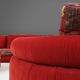 Modular Sofa in Red and Patterned Upholstery by Roche Bobois, France 1980s