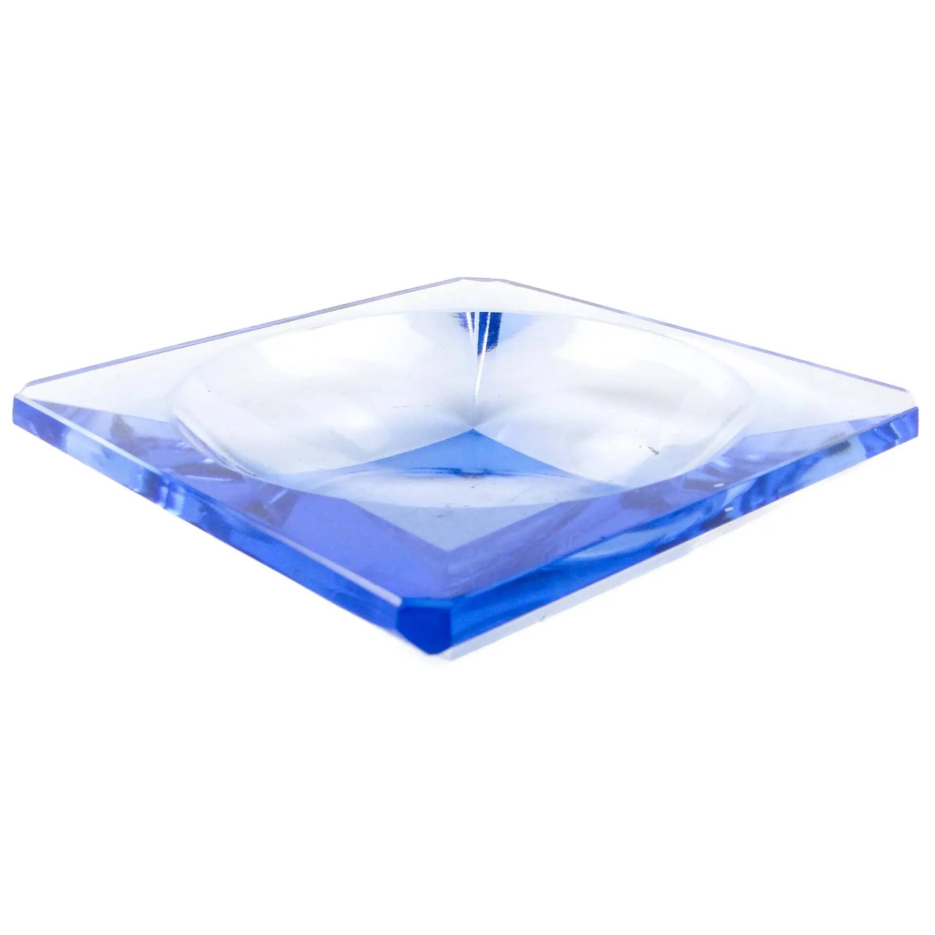 Organisateur, Art Déco, cristal bleu, Bohême, République tchèque, années 1930