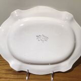 Moustier earthenware dish, white and blue