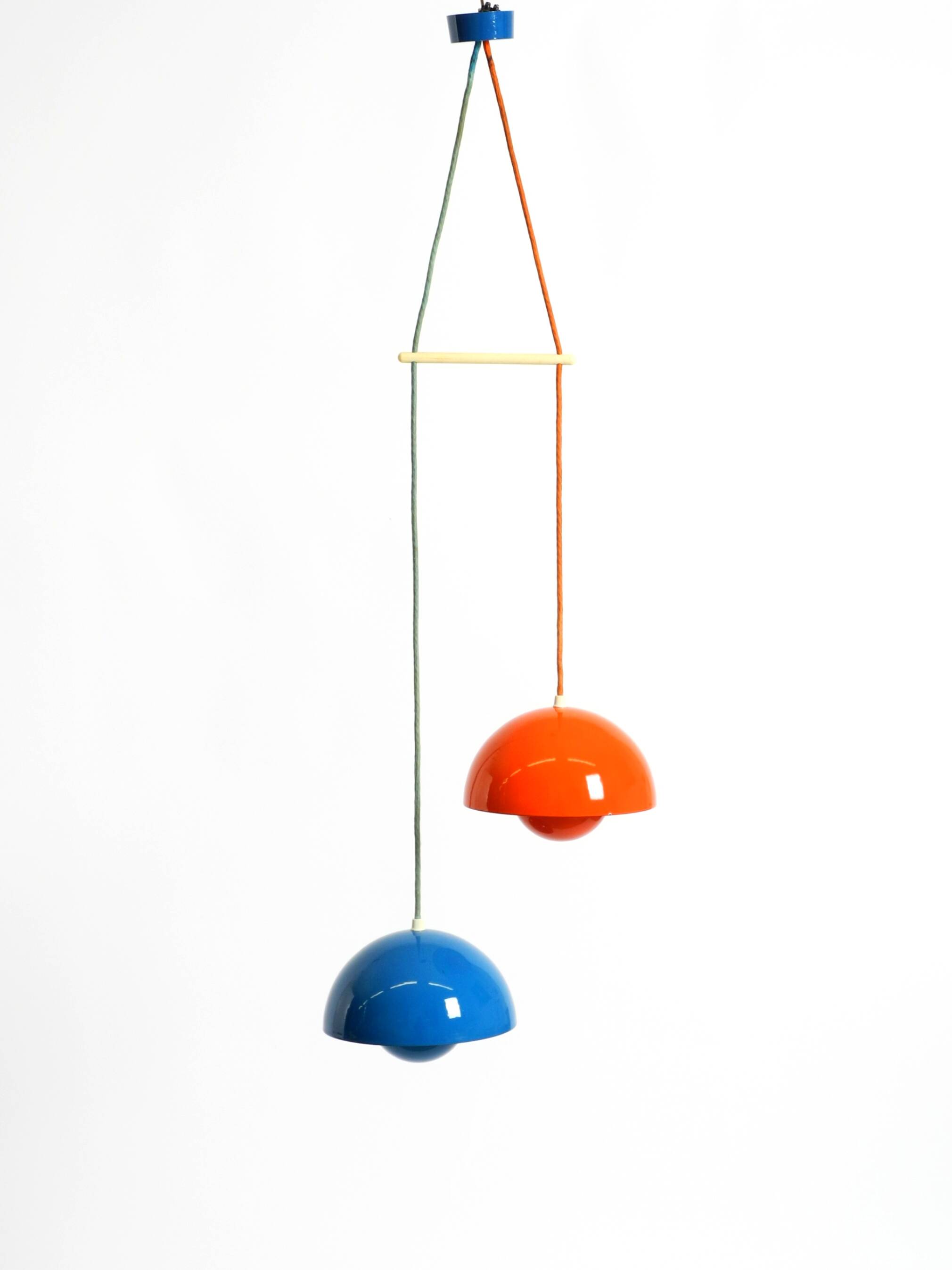 enamelled double shade Flower Pot pendant lamp by Verner Panton for Poulsen