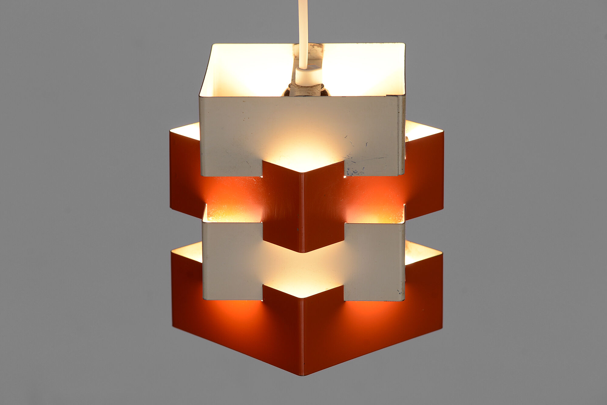 Metal pendant light "Nift" by Kronobergsbelysning. Sweden 1960s