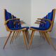 Mid-Century German Boomerang Armchairs in Cherrywood, Set of 6
