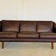 Vintage Danish mid-century retro Aage Christiansen (Matador) leather sofa 60s