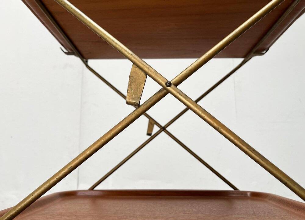 Mid-Century Teak and Metal Folding Bar by Silva Denmark, 1960s