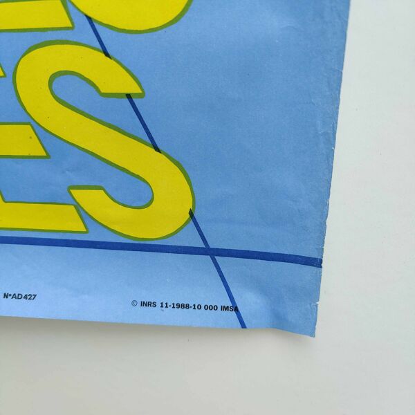 Affiche vintage INRS 1988 graphisme Metzger
