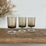 6 small smoked glasses luminarc france