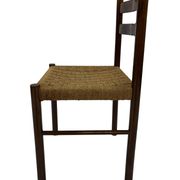 Vintage chair from the 70s minimalist design in wood and paper cord