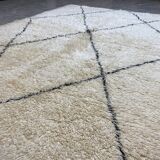 Berbere beni ouarain white wool carpet 180x255cm