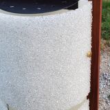 Scandinavian style floor lamp in teak and granite resin from the 70s