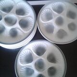 Set of 9 plates of oysters belons
