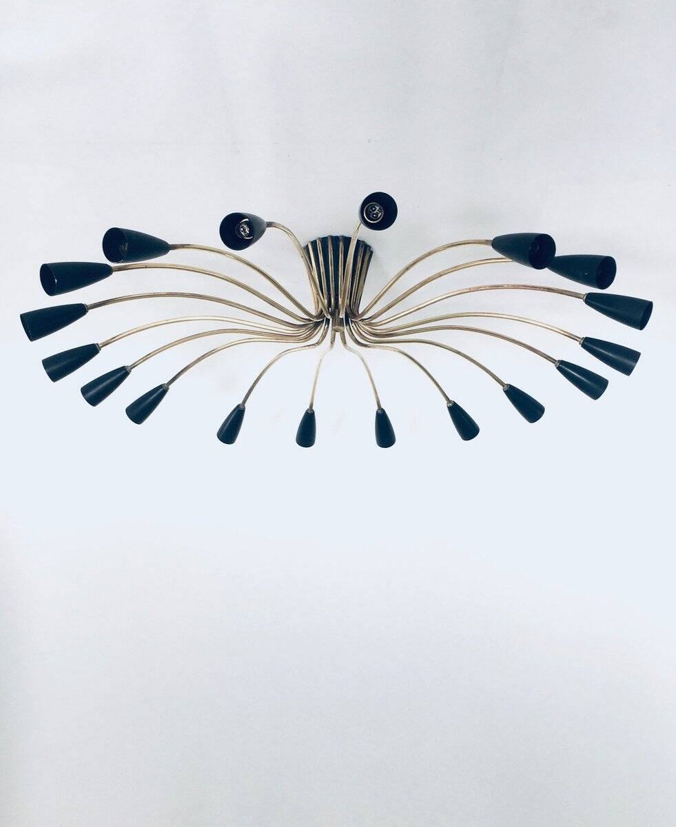 Sputnik 18-Arm Ceiling Lamp from Kaiser Leuchten, Germany, 1950s
