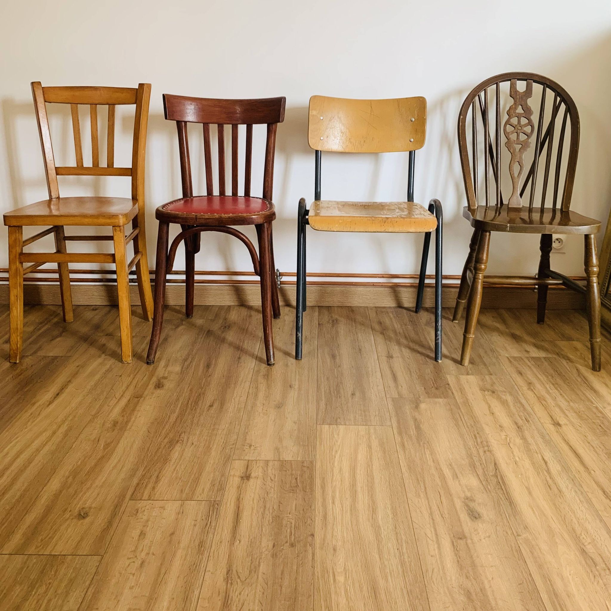Set of 4 mismatched chairs