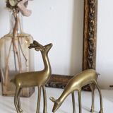 Vintage brass deer and doe