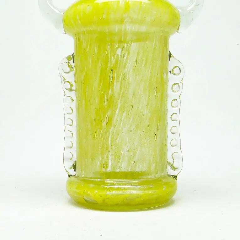 Vase postmoderne, verre jaune, Pologne, années 1970