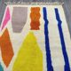 Handwoven pure wool rug with colourful patterns, size 1.5/2.5 m.