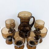 Smoked glass orangeade set
