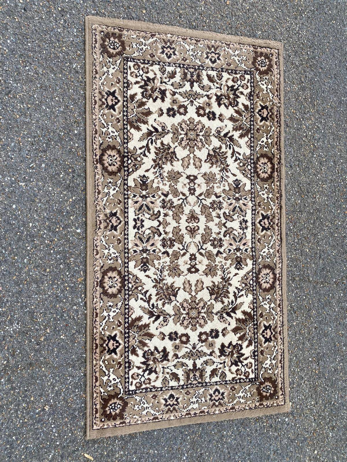 Brown beige Egyptian oriental rug 80x150cm