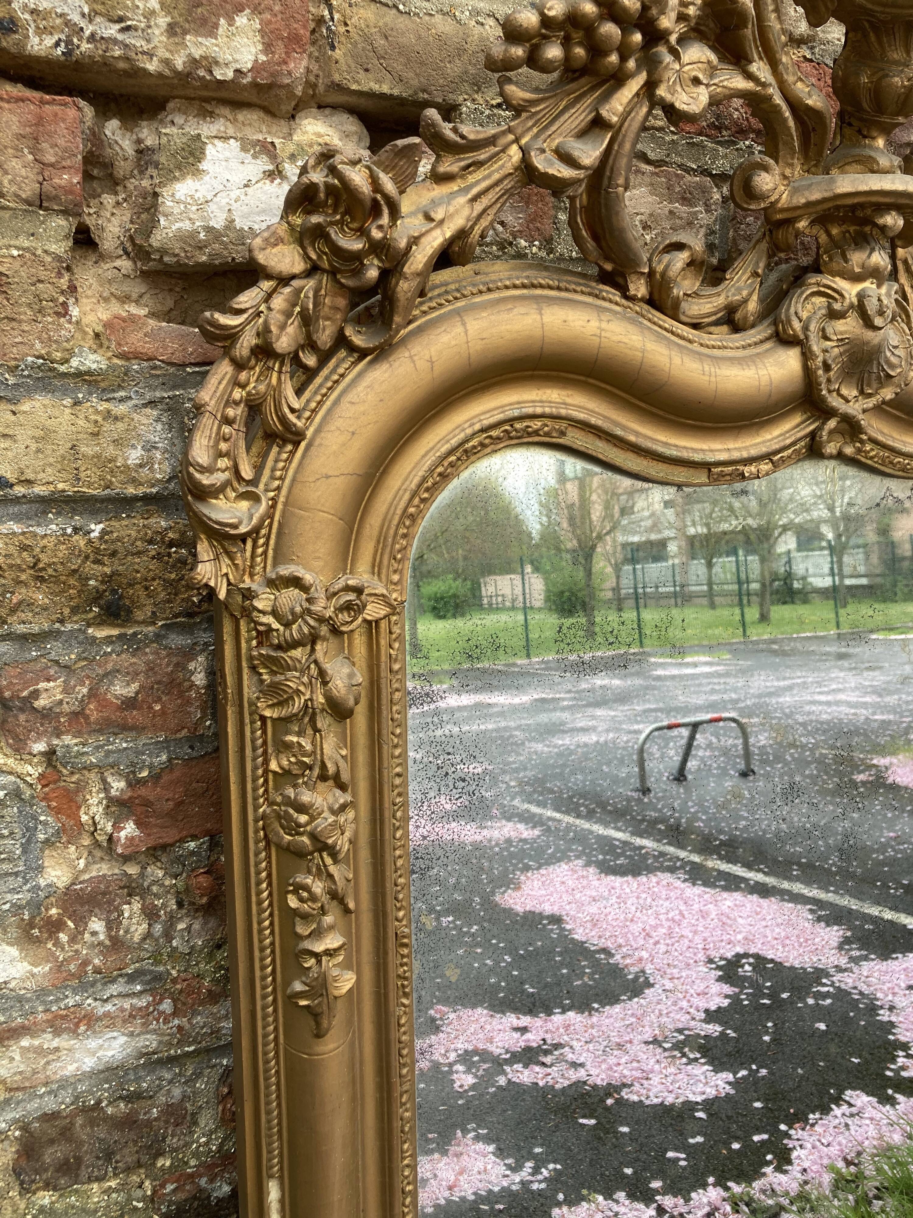 Old mirror rocaille style 178 x 96cm