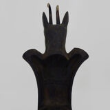 Pair of zoomorphic cast iron chimney pegs representing Isards. 50s