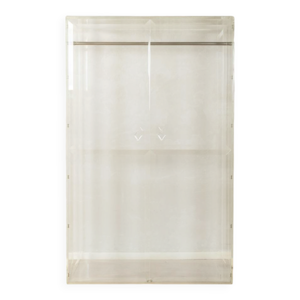 Garde-robe en acrylique, années 1980, sur mesure, transparent.