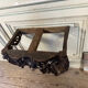 Console Louis XV en chêne sculpté, patine noire, XVIIIeme siècle