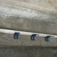 School wall coat rack - white and blue lacquered metal cloakroom 9 hooks