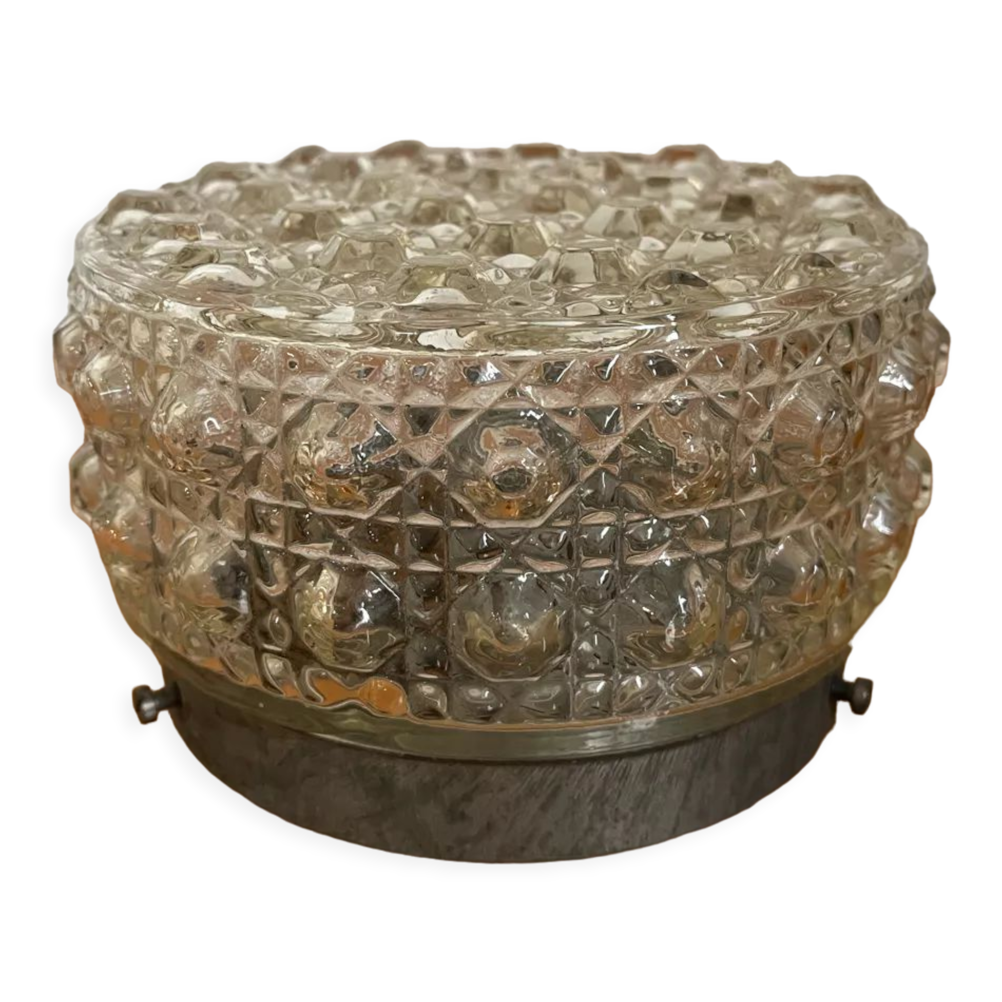 Vintage ceiling lamp glass globe molded