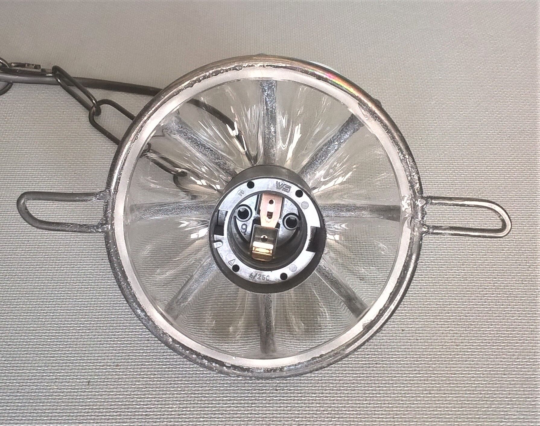 Venetian steel cage lantern and mouth-blown glass - 70's