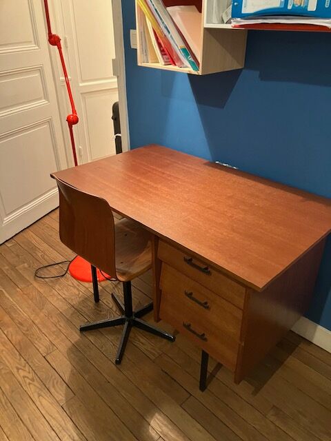 Vintage desk 60s wood and metal