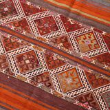 4x5 Multicolor Turkish Kilim Rug, 113x135Cm