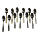 12 mocha spoons, silver metal