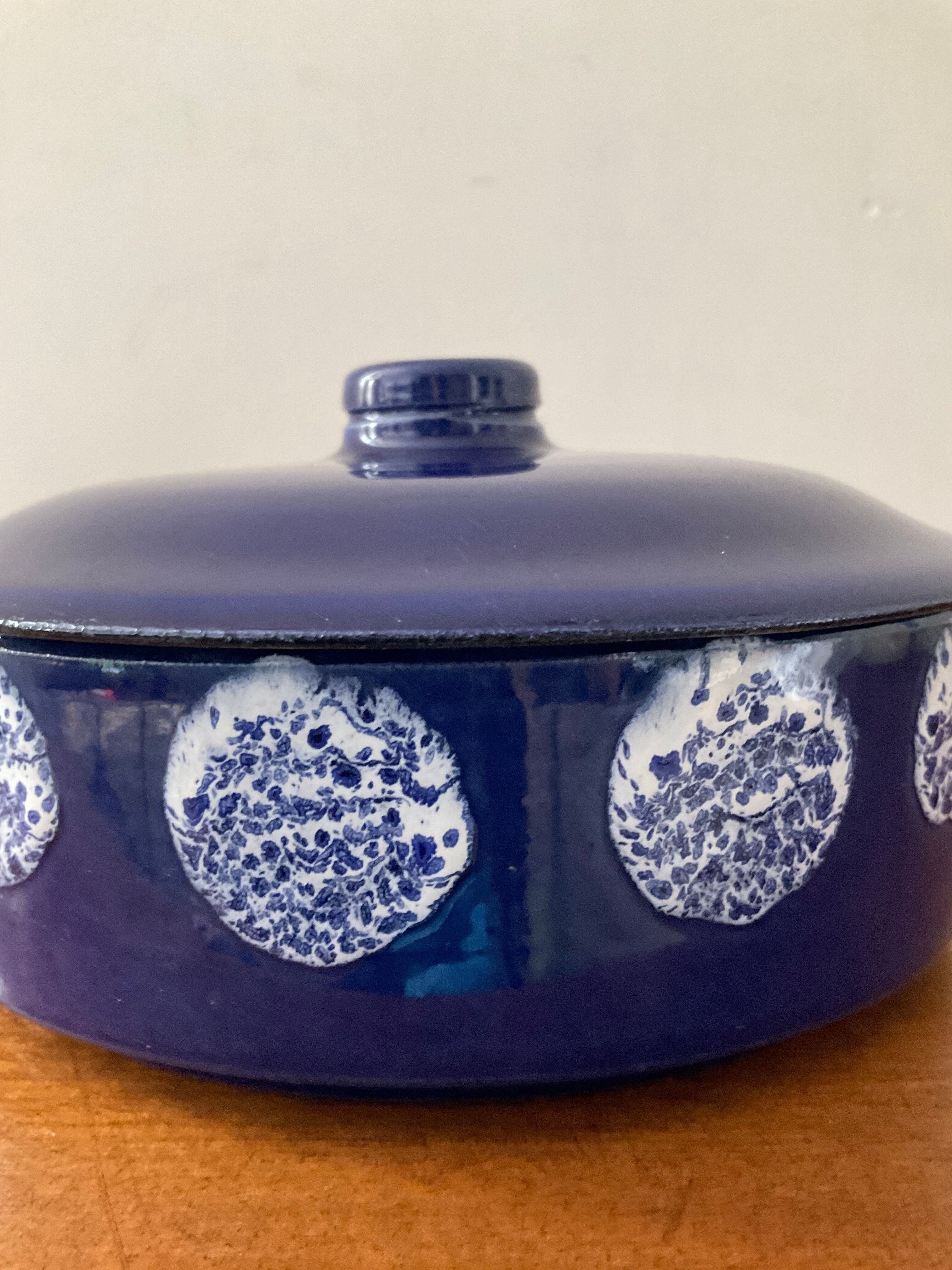 Enamelled ceramic trinket bowl