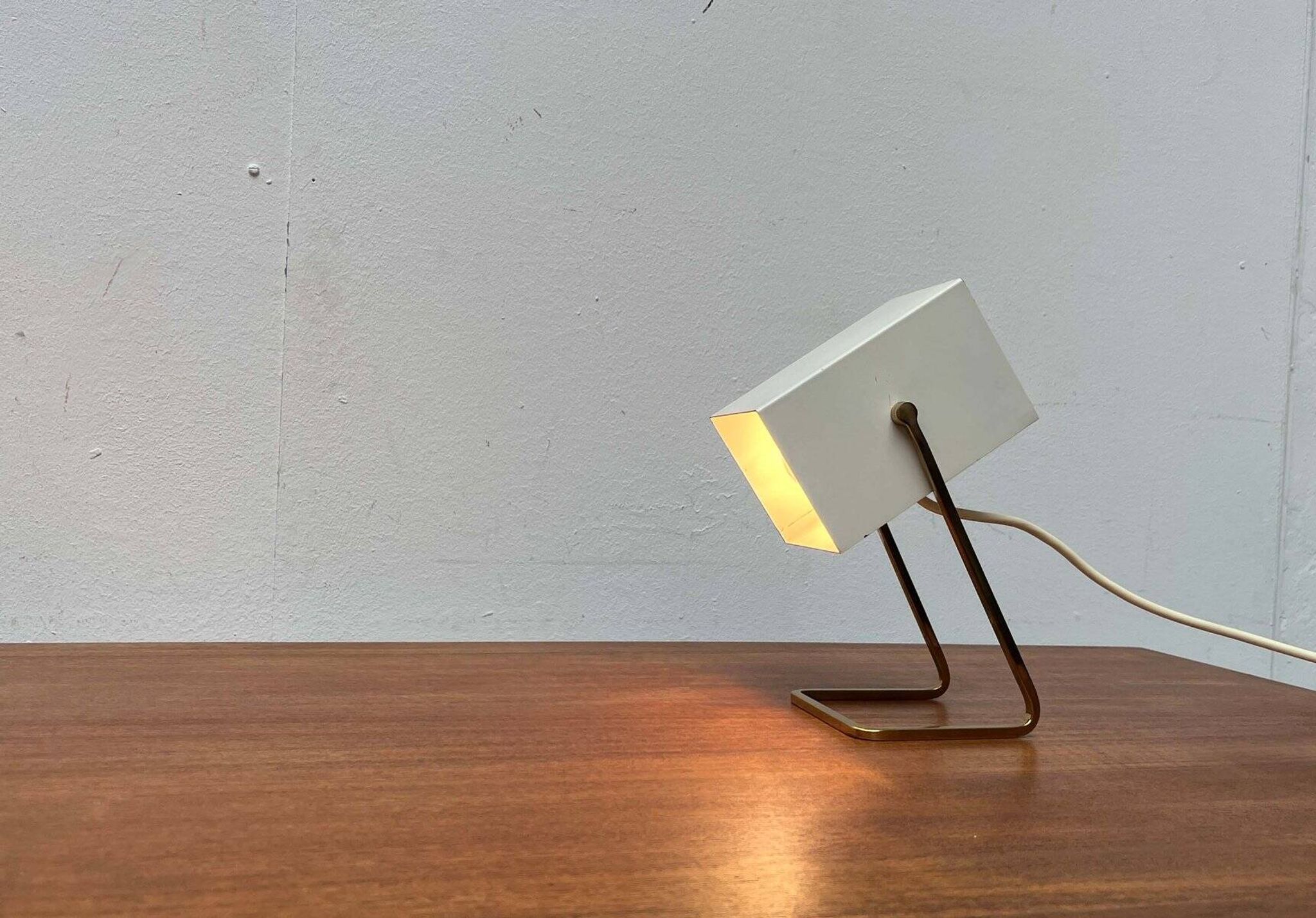 Modern mid-century German cube table lamp by Kaiser Leuchten, 1960s.