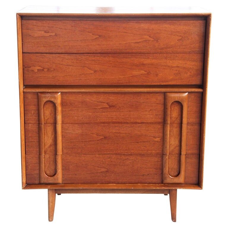 Vintage 5-drawer dresser Lane Burlwood 1960s