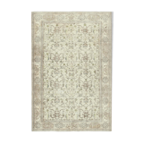Handmade distressed oriental beige rug 202 cm x 296 cm