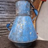 Pichet, bidon, vase à fleurs ancien, bleu azur